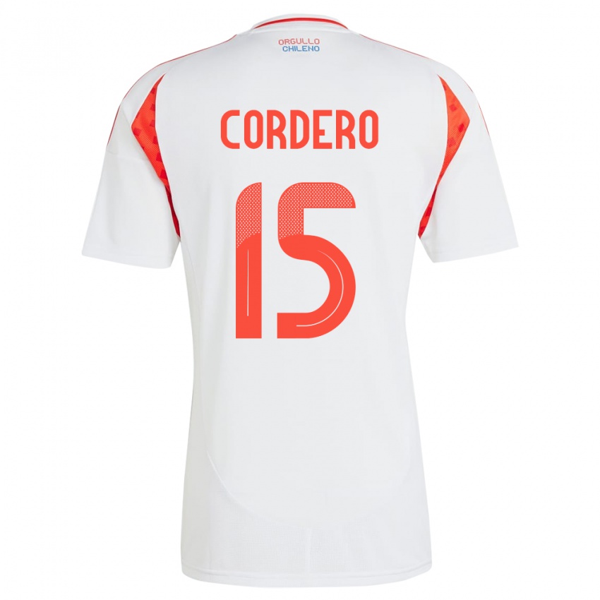 Niño Camiseta Chile Renato Cordero #15 Blanco 2ª Equipación 24-26 La Camisa Perú