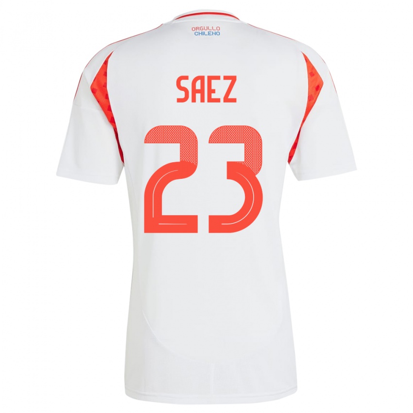 Niño Camiseta Chile Ignacio Sáez #23 Blanco 2ª Equipación 24-26 La Camisa Perú