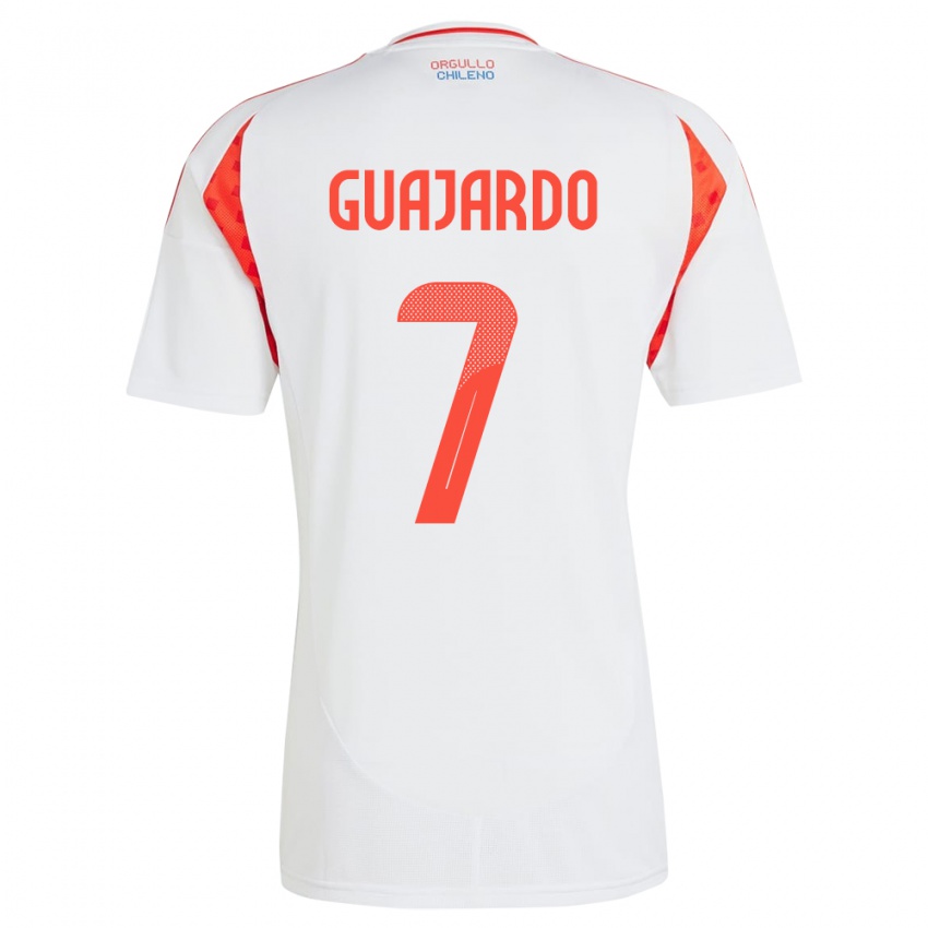 Niño Camiseta Chile Paolo Guajardo #7 Blanco 2ª Equipación 24-26 La Camisa Perú