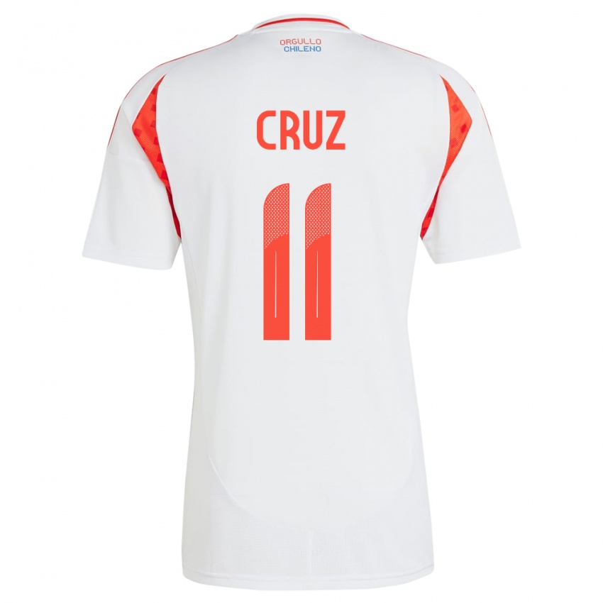 Niño Camiseta Chile Joan Cruz #11 Blanco 2ª Equipación 24-26 La Camisa Perú