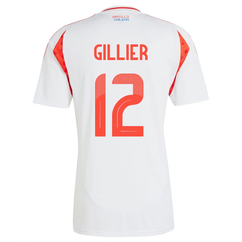 Niño Camiseta Chile Thomas Gillier #12 Blanco 2ª Equipación 24-26 La Camisa Perú