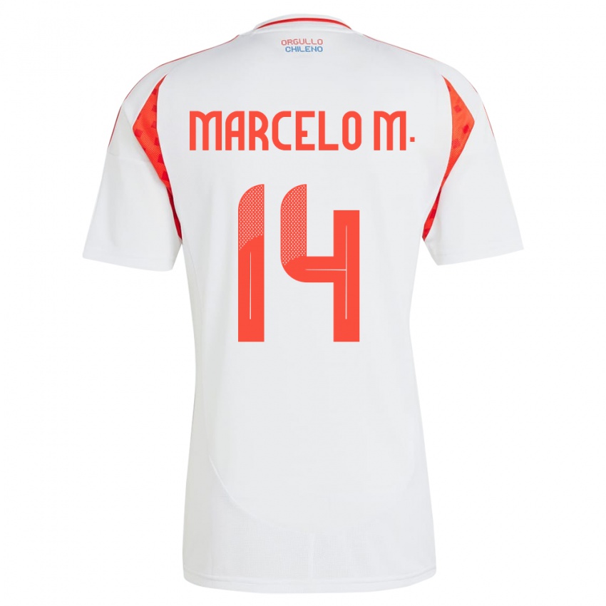 Niño Camiseta Chile Marcelo Morales #14 Blanco 2ª Equipación 24-26 La Camisa Perú