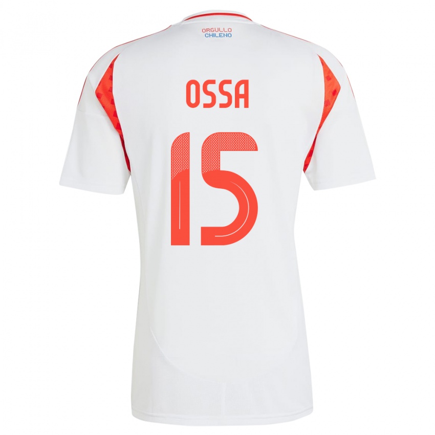 Niño Camiseta Chile Diego Ossa #15 Blanco 2ª Equipación 24-26 La Camisa Perú