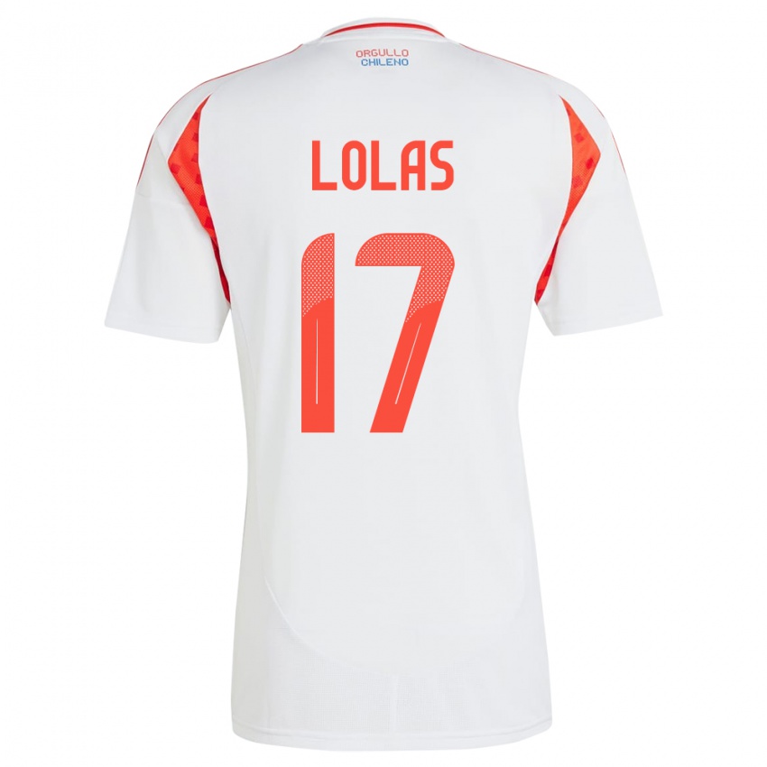 Niño Camiseta Chile Manuel Lolas #17 Blanco 2ª Equipación 24-26 La Camisa Perú