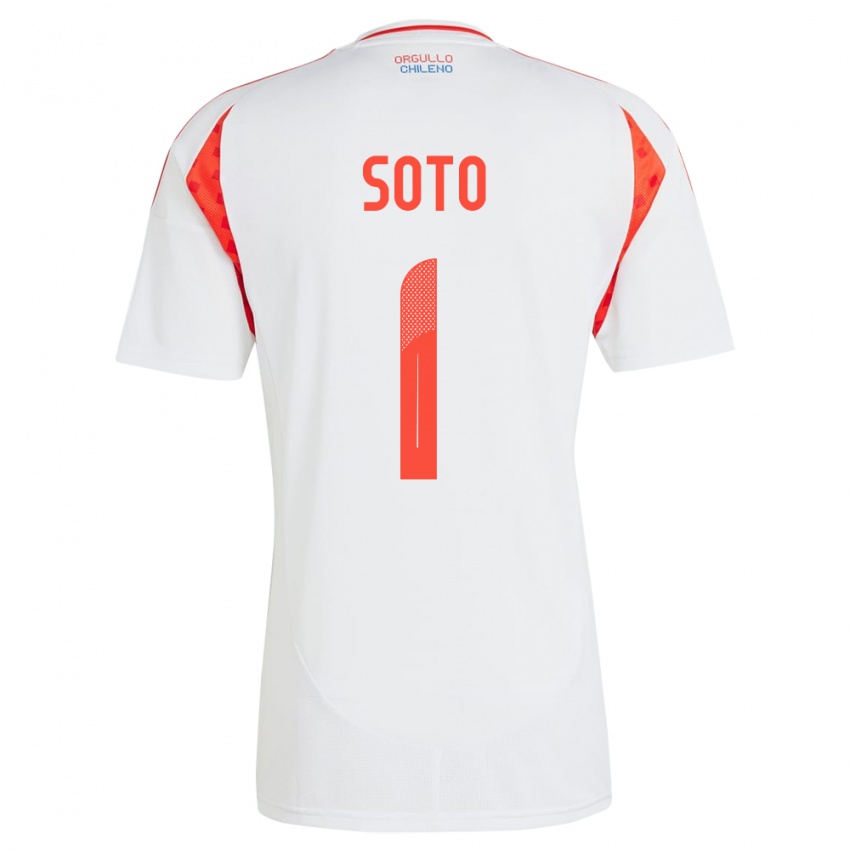 Niño Camiseta Chile Fernando Soto #1 Blanco 2ª Equipación 24-26 La Camisa Perú