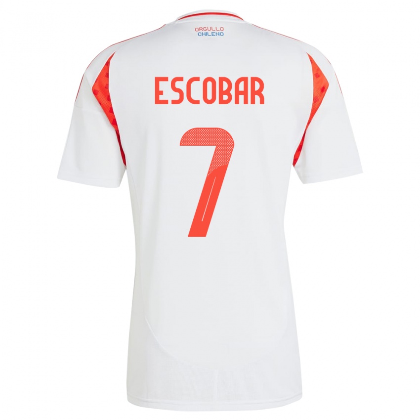 Niño Camiseta Chile Bastián Escobar #7 Blanco 2ª Equipación 24-26 La Camisa Perú