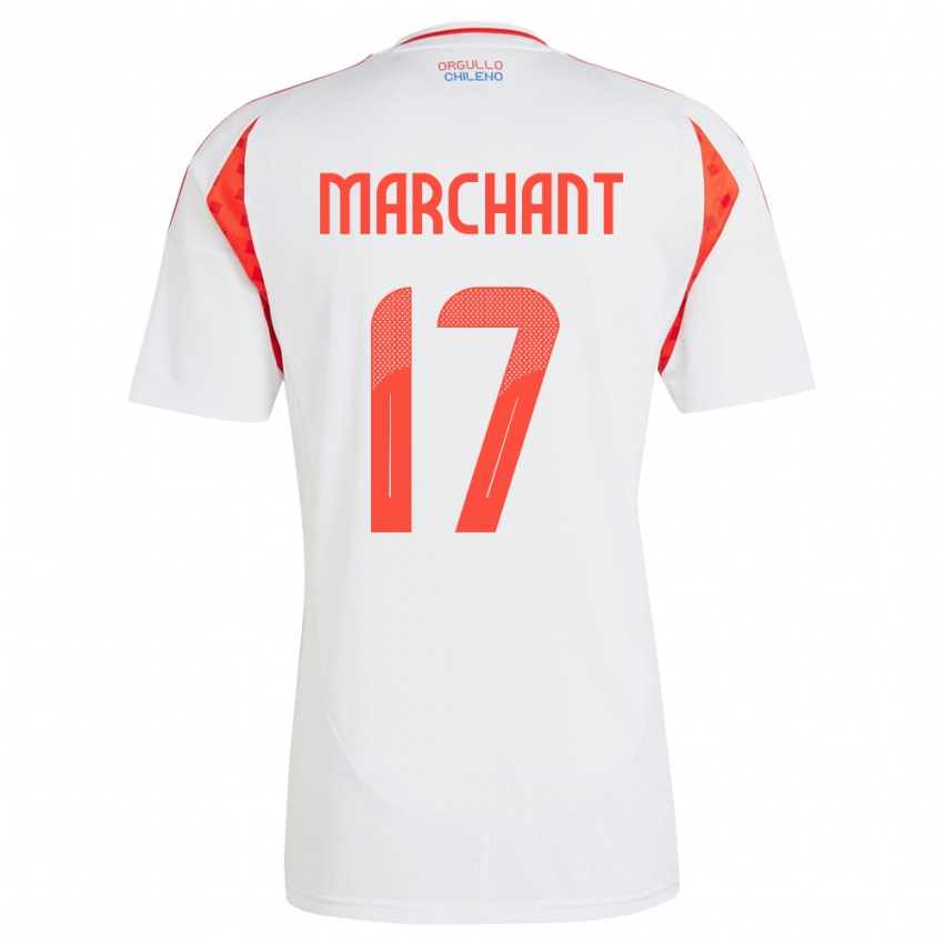 Niño Camiseta Chile Francisco Marchant #17 Blanco 2ª Equipación 24-26 La Camisa Perú