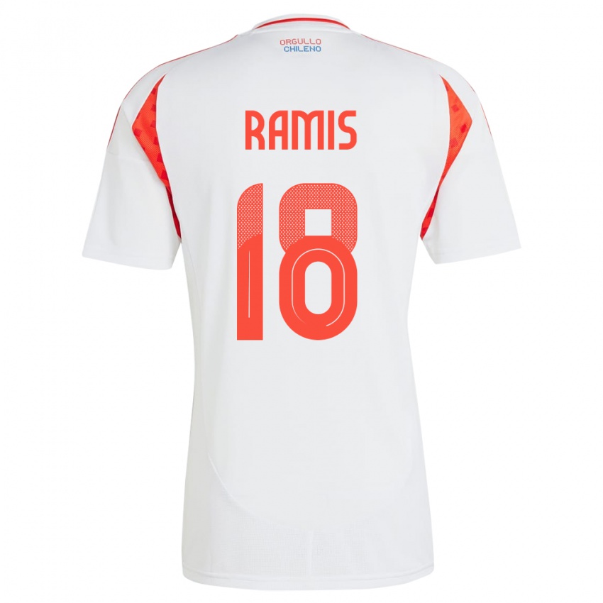 Niño Camiseta Chile Oliver Ramis #18 Blanco 2ª Equipación 24-26 La Camisa Perú