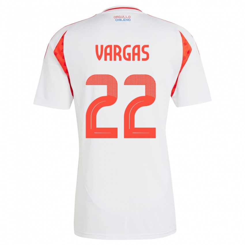 Niño Camiseta Chile Diego Vargas #22 Blanco 2ª Equipación 24-26 La Camisa Perú