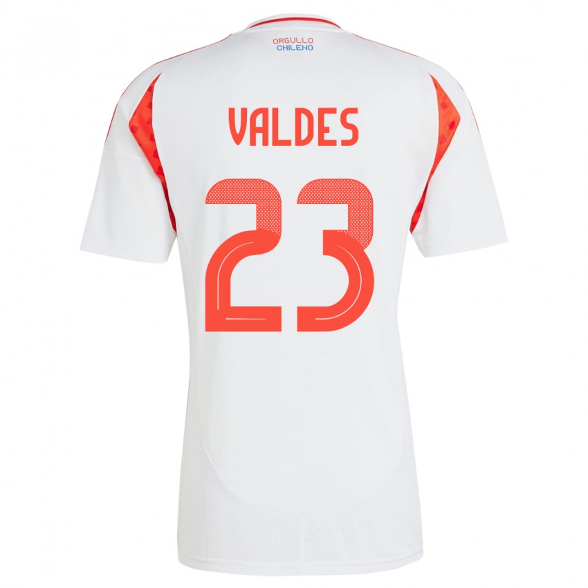 Niño Camiseta Chile Francisco Valdés #23 Blanco 2ª Equipación 24-26 La Camisa Perú