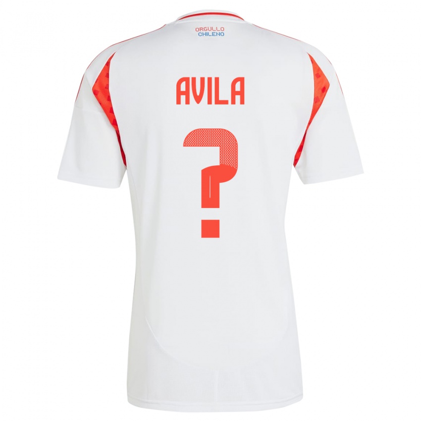 Niño Camiseta Chile Gustavo Ávila #0 Blanco 2ª Equipación 24-26 La Camisa Perú