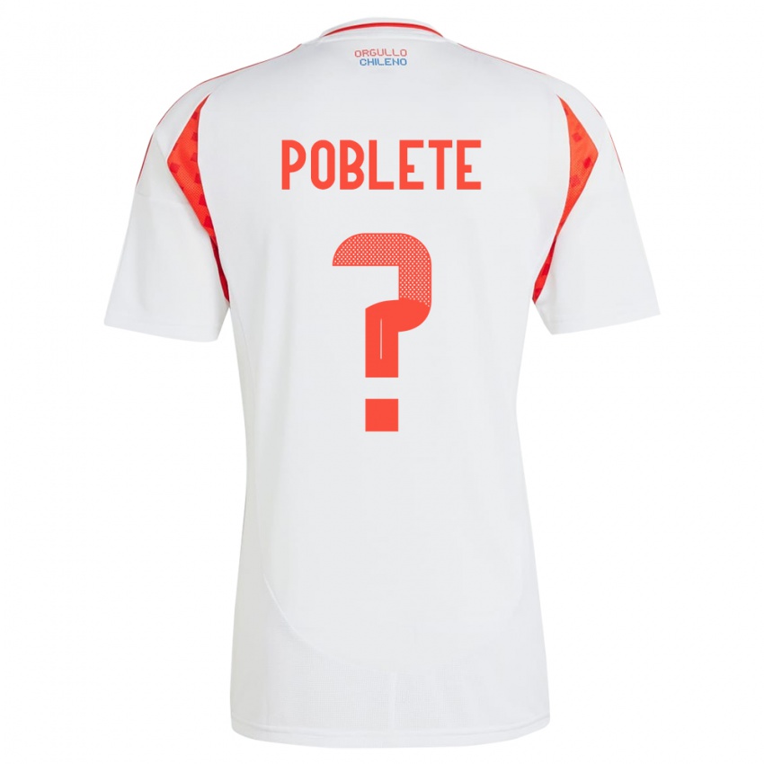 Niño Camiseta Chile José Poblete #0 Blanco 2ª Equipación 24-26 La Camisa Perú