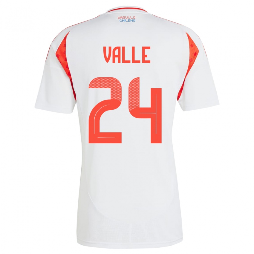 Niño Camiseta Chile Alessandra Valle #24 Blanco 2ª Equipación 24-26 La Camisa Perú