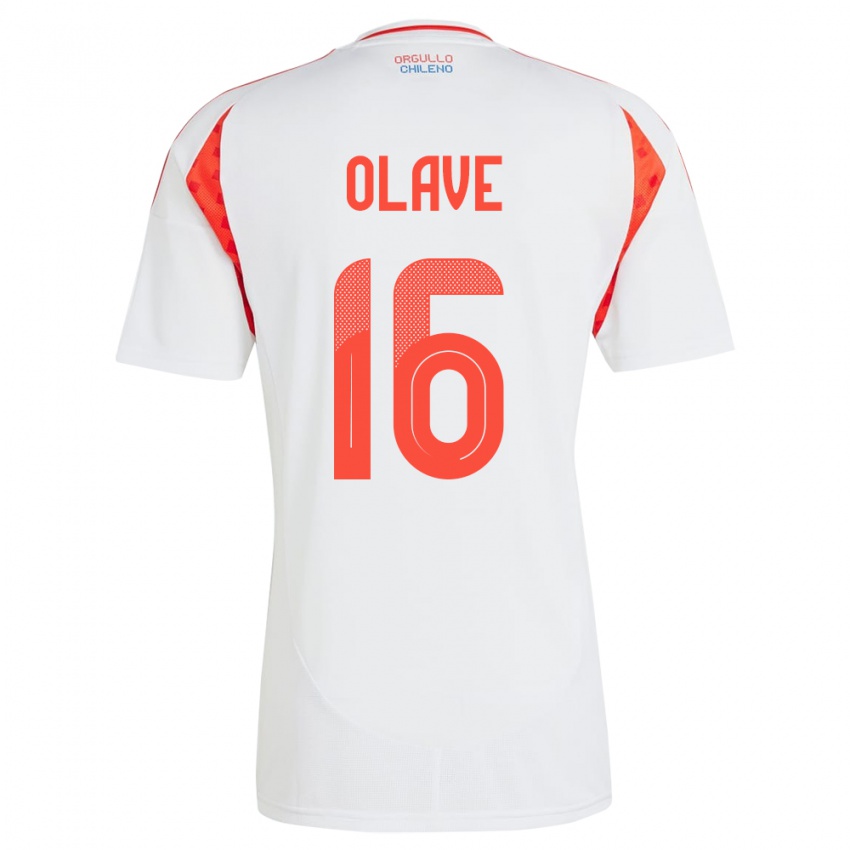 Niño Camiseta Chile Isidora Olave #16 Blanco 2ª Equipación 24-26 La Camisa Perú