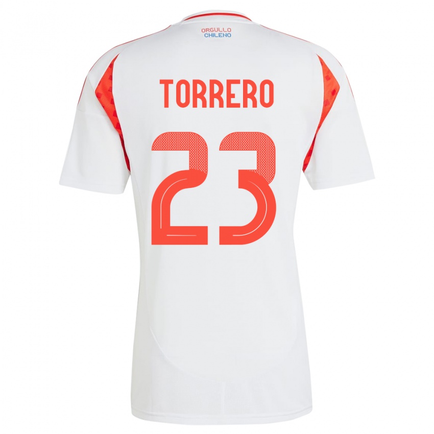 Niño Camiseta Chile Ryann Torrero #23 Blanco 2ª Equipación 24-26 La Camisa Perú