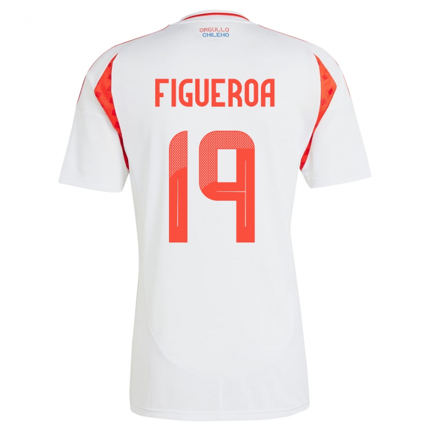 Niño Camiseta Chile Catalina Figueroa #19 Blanco 2ª Equipación 24-26 La Camisa Perú