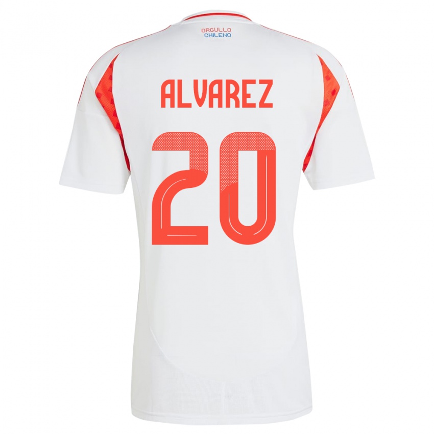 Niño Camiseta Chile Anaís Álvarez #20 Blanco 2ª Equipación 24-26 La Camisa Perú