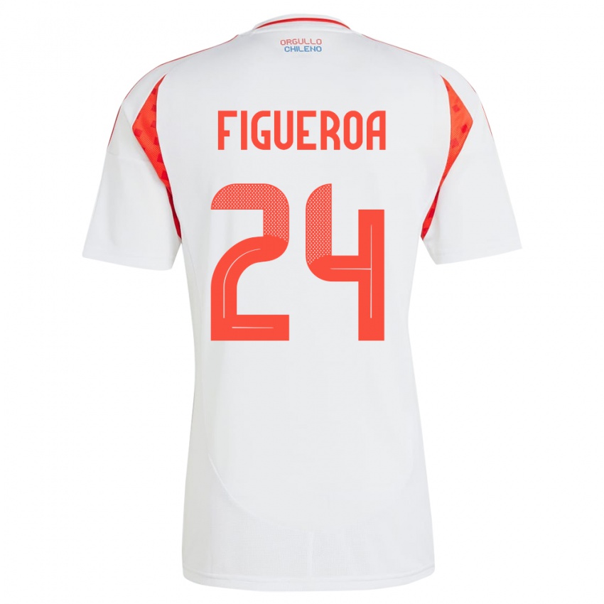 Niño Camiseta Chile Ámbar Figueroa #24 Blanco 2ª Equipación 24-26 La Camisa Perú