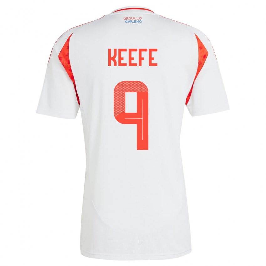 Niño Camiseta Chile Sonya Keefe #9 Blanco 2ª Equipación 24-26 La Camisa Perú