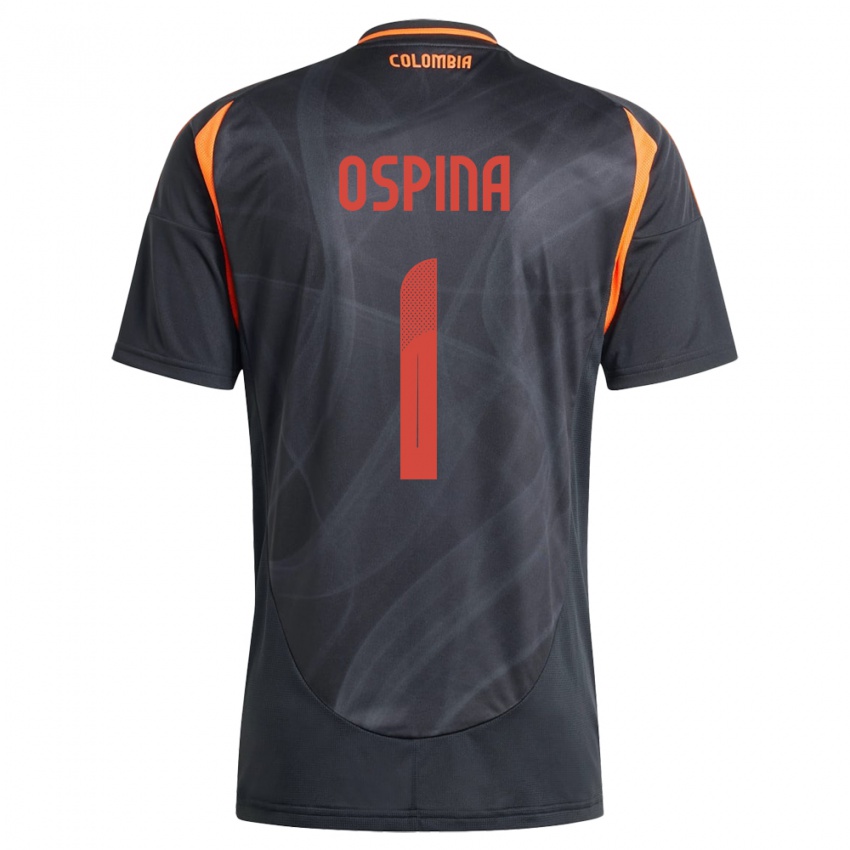 Niño Camiseta Colombia David Ospina #1 Negro 2ª Equipación 24-26 La Camisa Perú