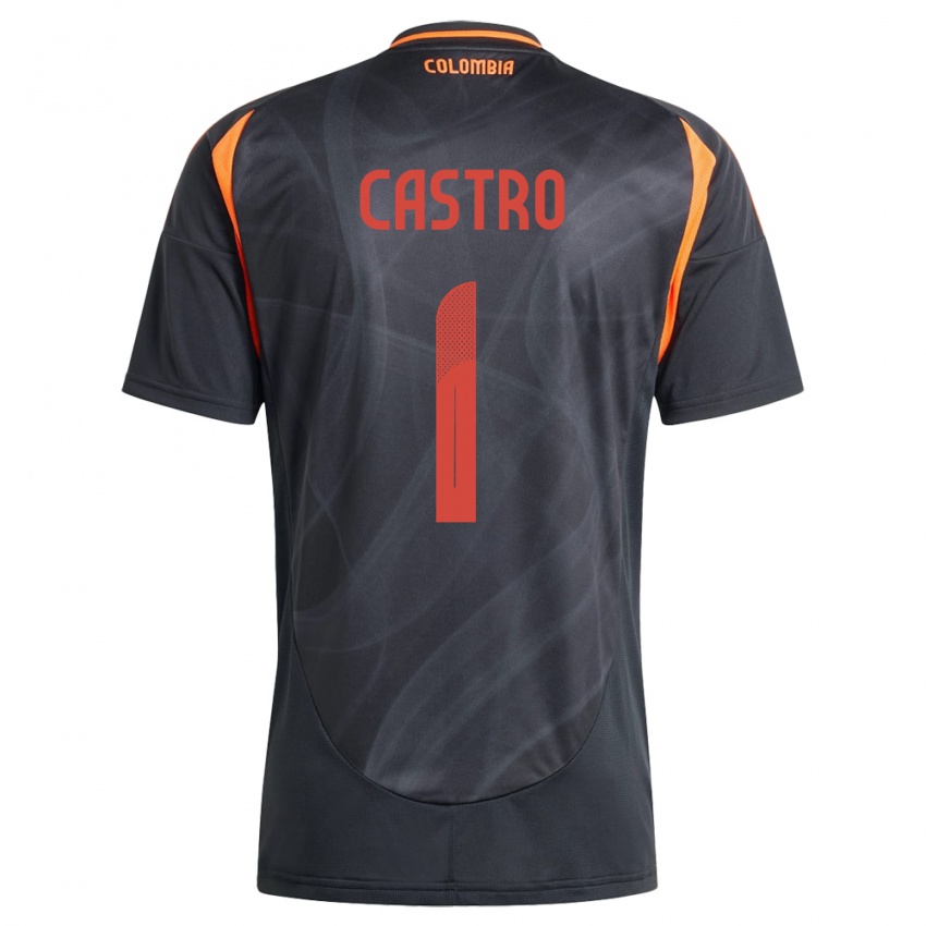 Niño Camiseta Colombia Danny Castro #1 Negro 2ª Equipación 24-26 La Camisa Perú