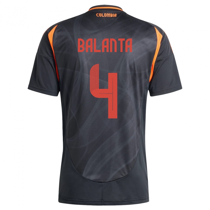 Niño Camiseta Colombia Marlon Balanta #4 Negro 2ª Equipación 24-26 La Camisa Perú