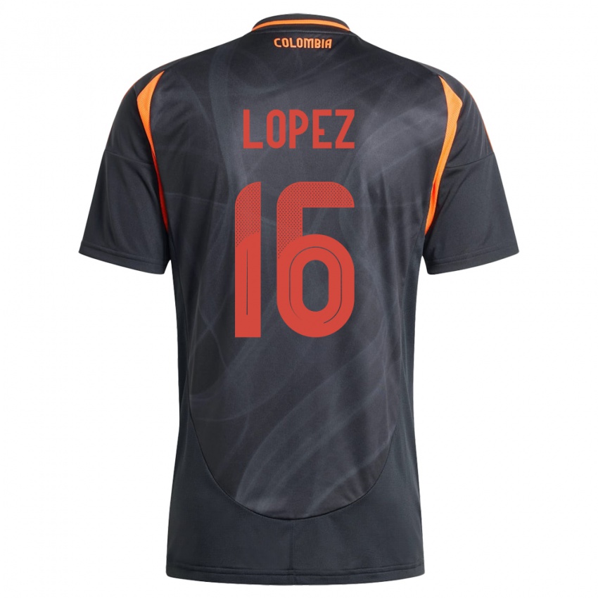 Niño Camiseta Colombia William López #16 Negro 2ª Equipación 24-26 La Camisa Perú