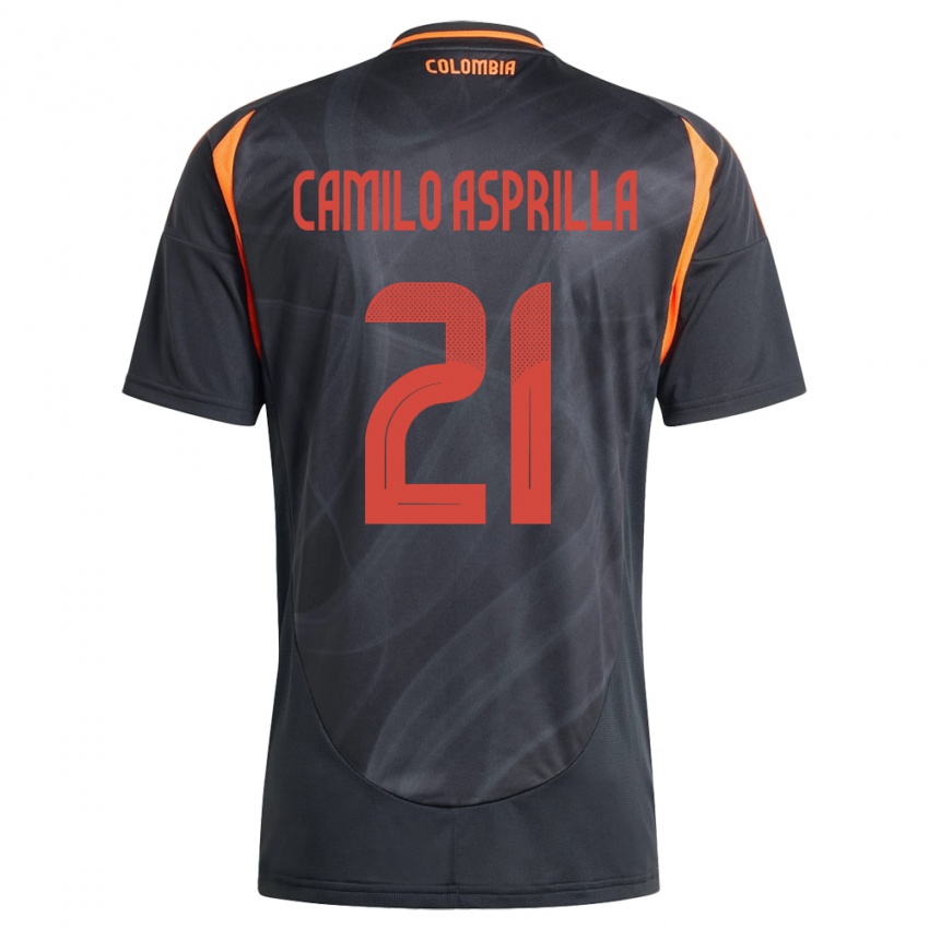 Niño Camiseta Colombia Juan Camilo Asprilla #21 Negro 2ª Equipación 24-26 La Camisa Perú