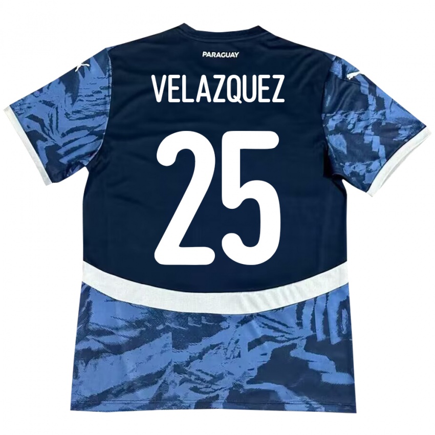 Niño Camiseta Paraguay Gustavo Velázquez #25 Azul 2ª Equipación 24-26 La Camisa Perú