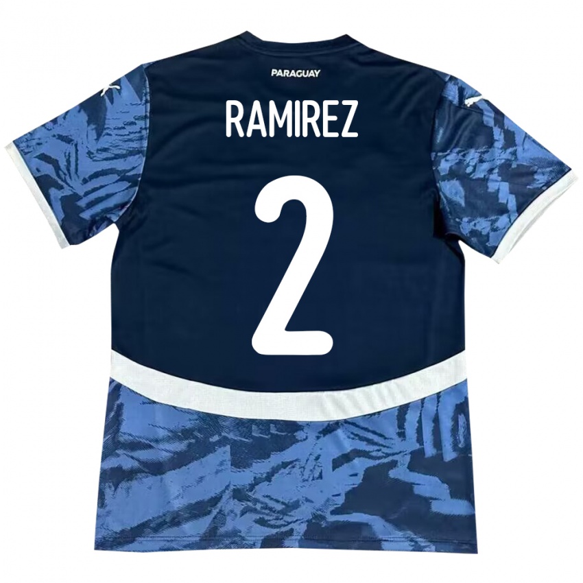 Niño Camiseta Paraguay Iván Ramírez #2 Azul 2ª Equipación 24-26 La Camisa Perú