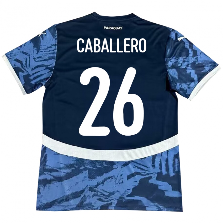 Niño Camiseta Paraguay Hernesto Caballero #26 Azul 2ª Equipación 24-26 La Camisa Perú