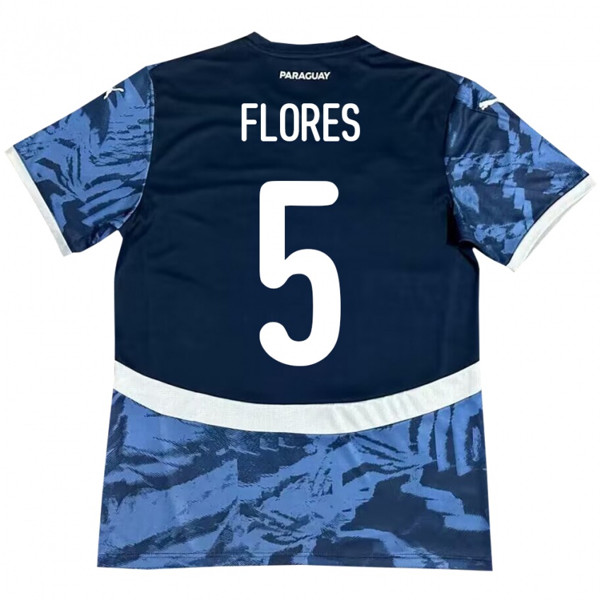 Niño Camiseta Paraguay Gilberto Flores #5 Azul 2ª Equipación 24-26 La Camisa Perú