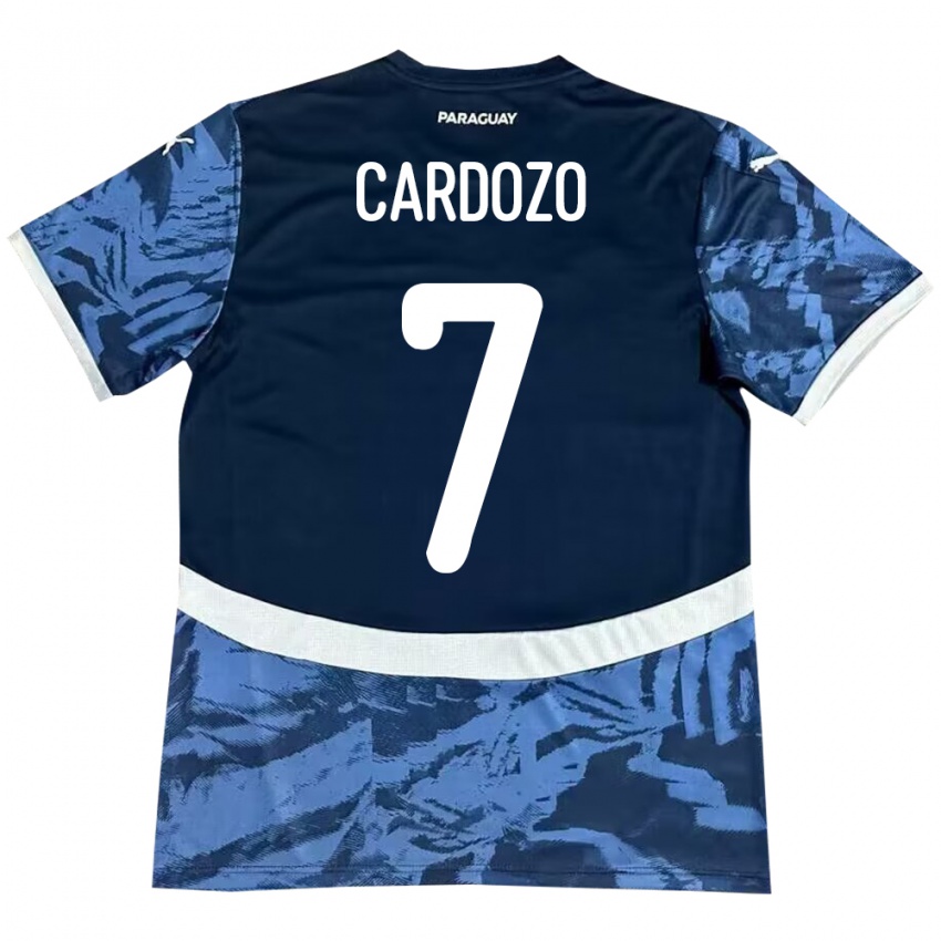 Niño Camiseta Paraguay Fernando Cardozo #7 Azul 2ª Equipación 24-26 La Camisa Perú