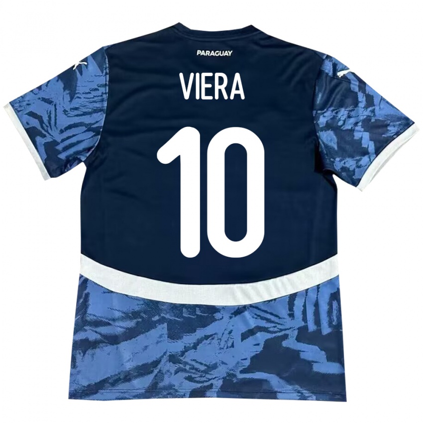 Niño Camiseta Paraguay Wílder Viera #10 Azul 2ª Equipación 24-26 La Camisa Perú