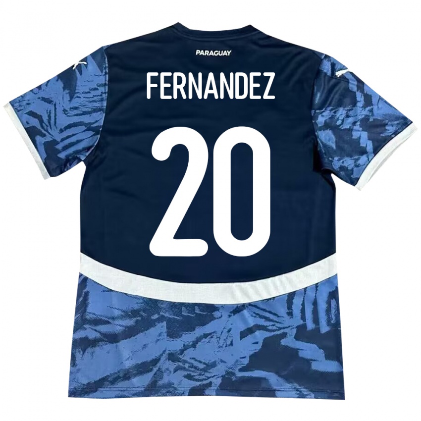 Niño Camiseta Paraguay Marcelo Fernández #20 Azul 2ª Equipación 24-26 La Camisa Perú