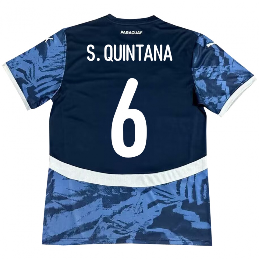 Niño Camiseta Paraguay Sebastián Quintana #6 Azul 2ª Equipación 24-26 La Camisa Perú