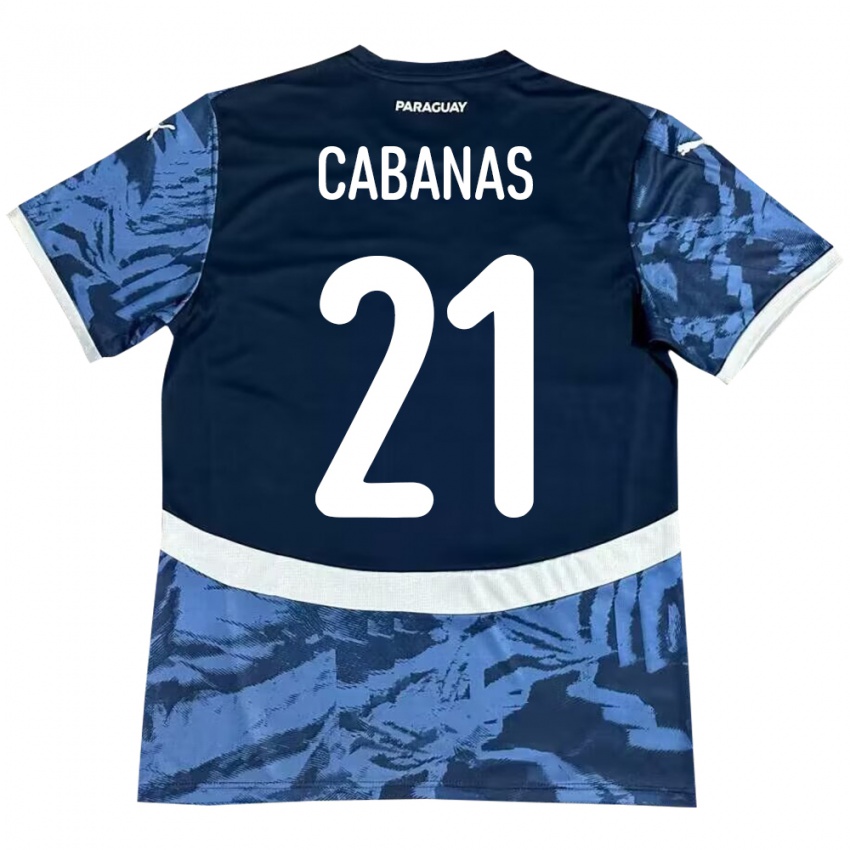 Niño Camiseta Paraguay Víctor Cabañas #21 Azul 2ª Equipación 24-26 La Camisa Perú