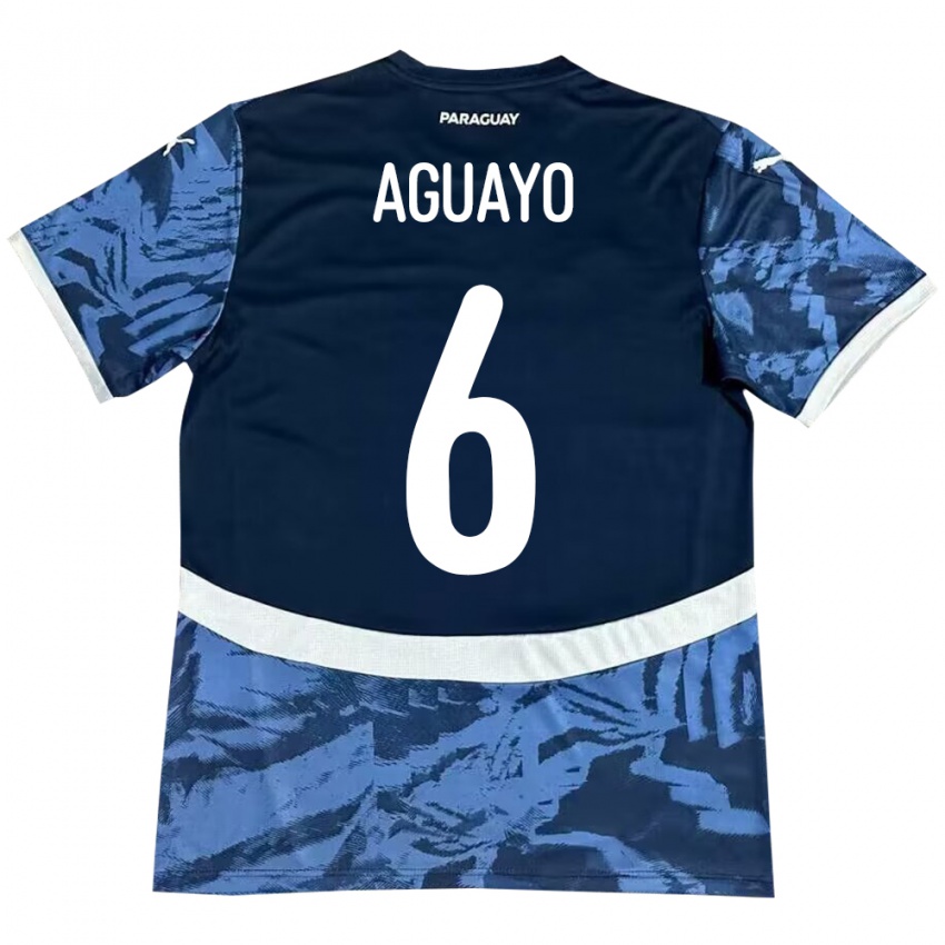 Niño Camiseta Paraguay Ángel Aguayo #6 Azul 2ª Equipación 24-26 La Camisa Perú