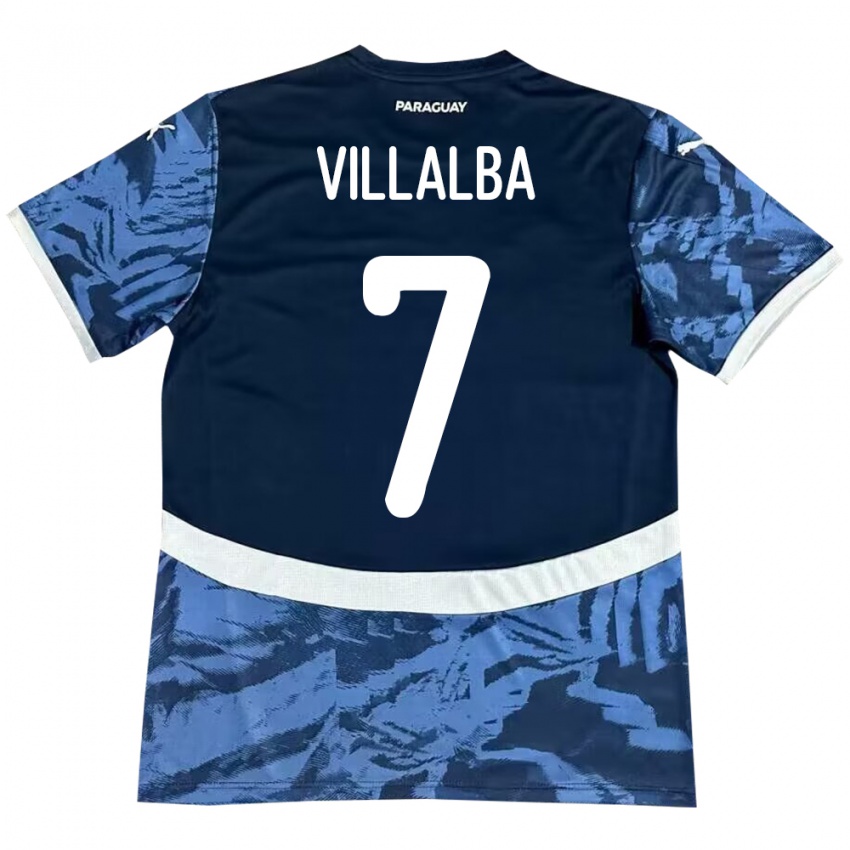 Niño Camiseta Paraguay Rodrigo Villalba #7 Azul 2ª Equipación 24-26 La Camisa Perú