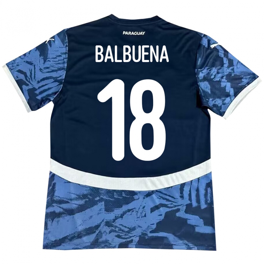 Niño Camiseta Paraguay Axel Balbuena #18 Azul 2ª Equipación 24-26 La Camisa Perú