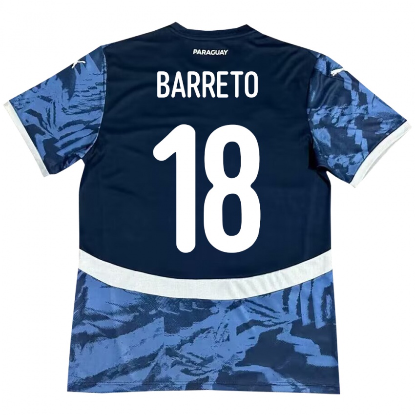 Niño Camiseta Paraguay Liz Barreto #18 Azul 2ª Equipación 24-26 La Camisa Perú