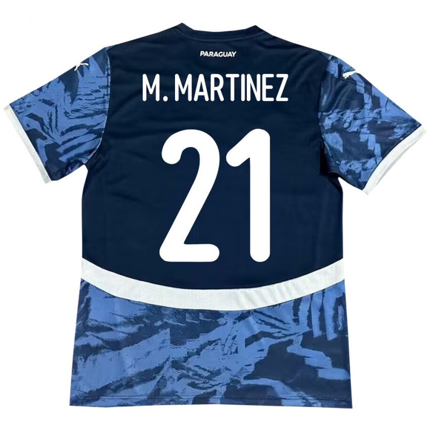 Niño Camiseta Paraguay María Martínez #21 Azul 2ª Equipación 24-26 La Camisa Perú