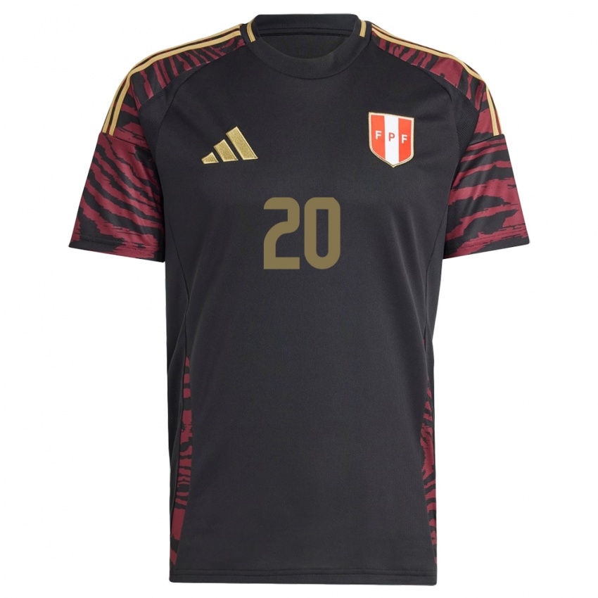 Niño Camiseta Perú Edison Flores #20 Negro 2ª Equipación 24-26 La Camisa Perú