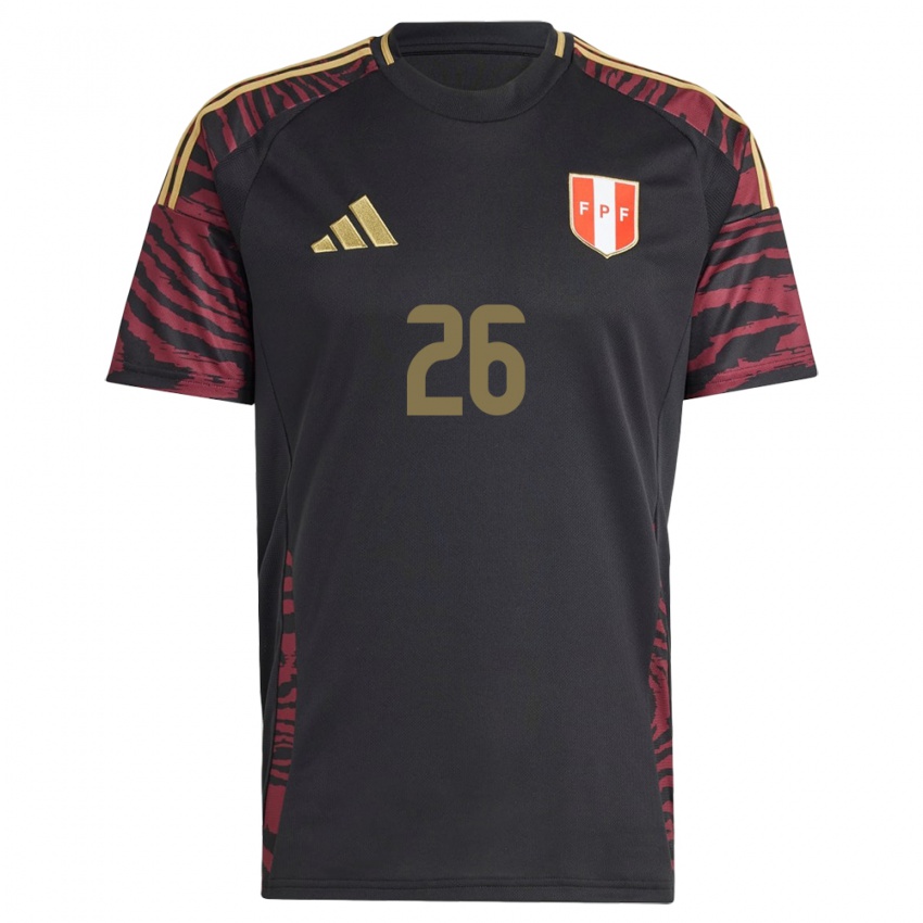 Niño Camiseta Perú Franco Zanelatto #26 Negro 2ª Equipación 24-26 La Camisa Perú