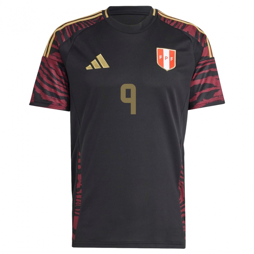 Niño Camiseta Perú Víctor Guzmán #9 Negro 2ª Equipación 24-26 La Camisa Perú