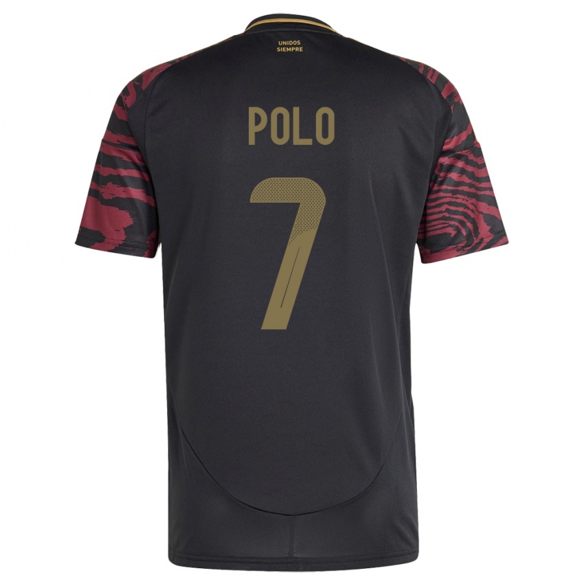Niño Camiseta Perú Andy Polo #7 Negro 2ª Equipación 24-26 La Camisa Perú