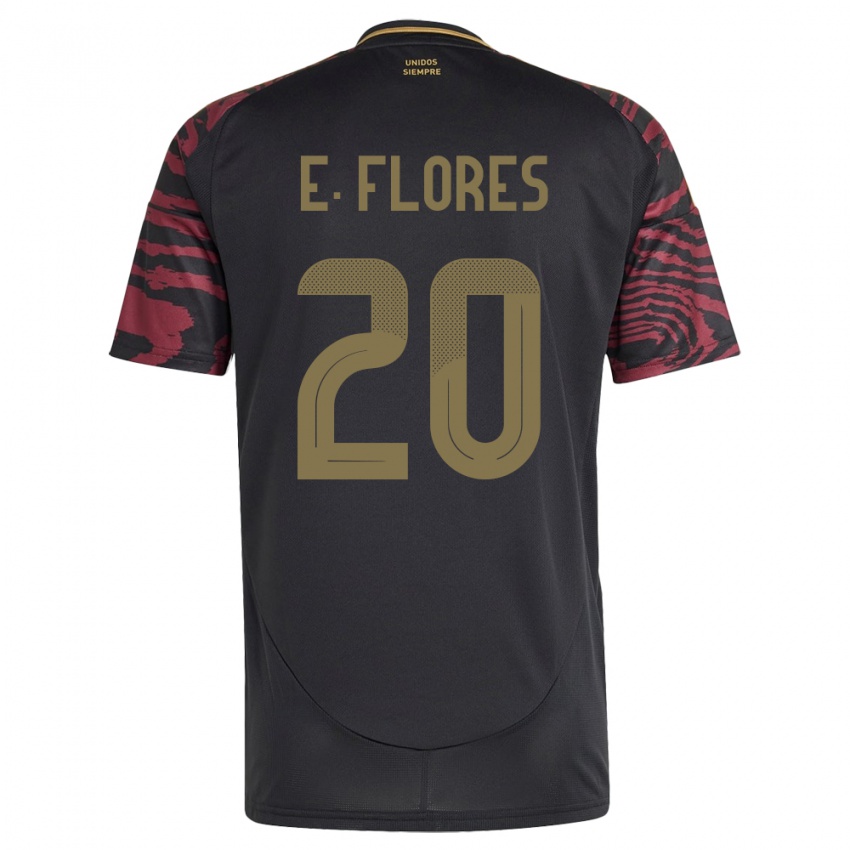 Niño Camiseta Perú Edison Flores #20 Negro 2ª Equipación 24-26 La Camisa Perú