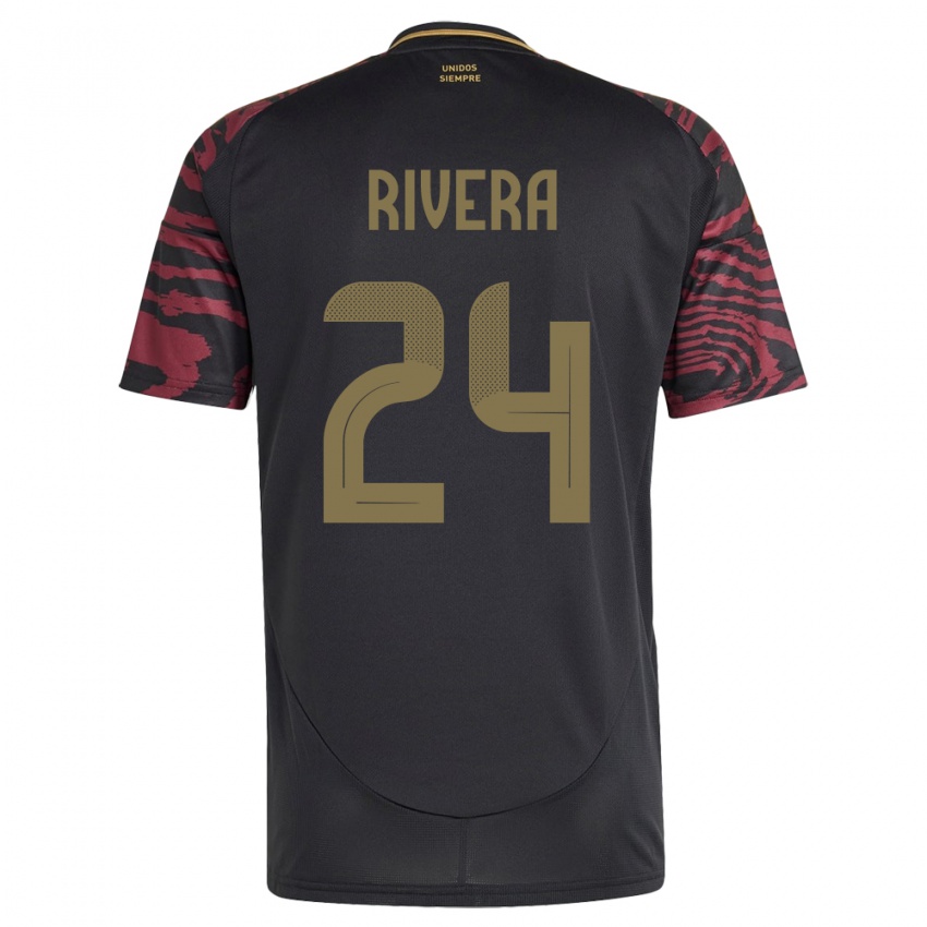 Niño Camiseta Perú José Rivera #24 Negro 2ª Equipación 24-26 La Camisa Perú