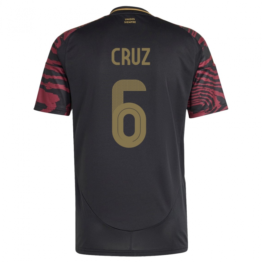 Niño Camiseta Perú Esteban Cruz #6 Negro 2ª Equipación 24-26 La Camisa Perú