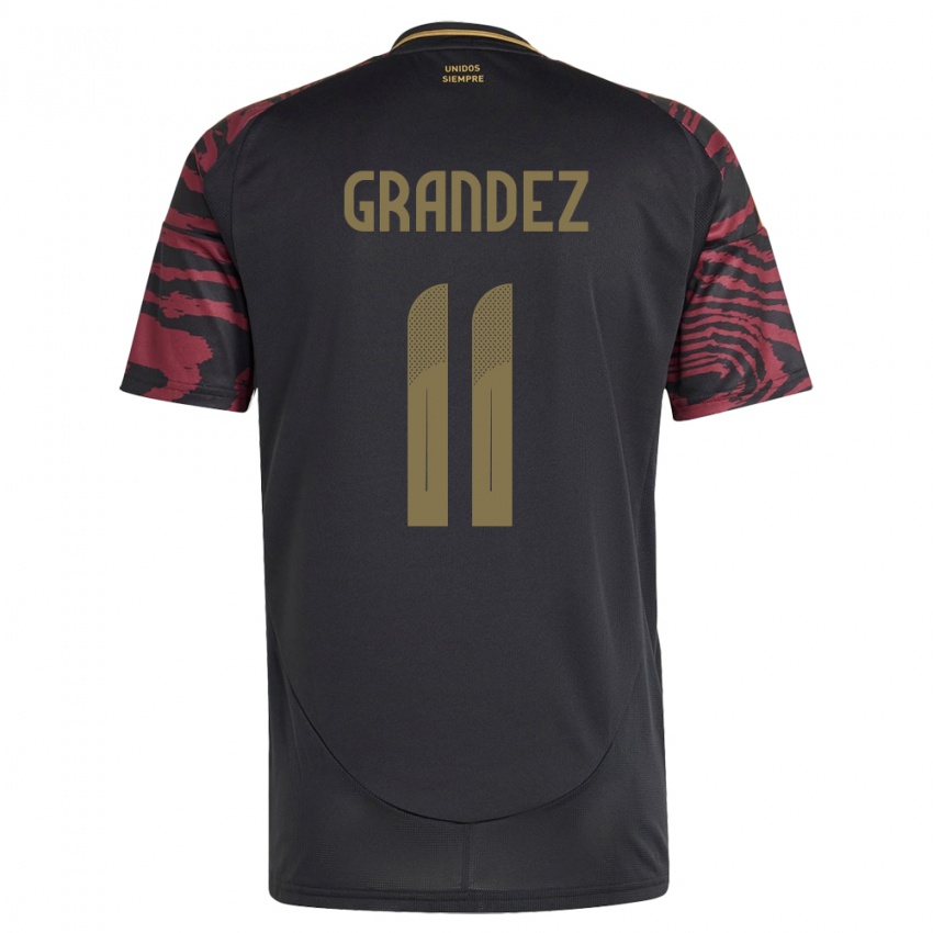 Niño Camiseta Perú Guillermo Grández #11 Negro 2ª Equipación 24-26 La Camisa Perú